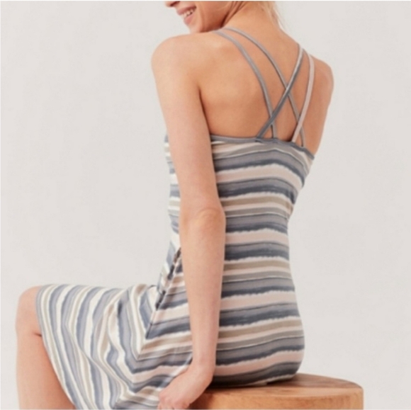 Pact Fit & Flare Strappy Striped Organic Dress Size XL - Picture 5 of 14